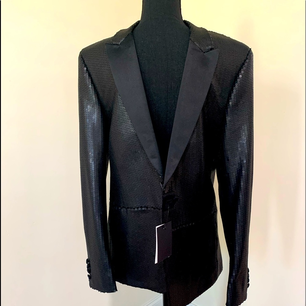 asos Mens black sequin blazer